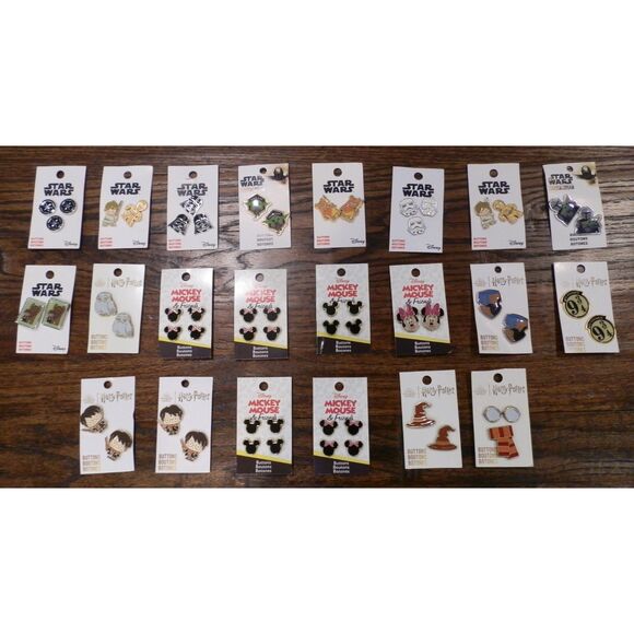 Dress it Up Disney Star Wars Harry Potter Button Lot of 35 New in Bags - Picture 2 of 3